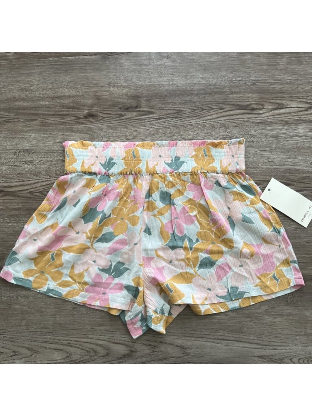 ONeill Gabi Floral Pull On Shorts Girls XL Viscose Beach Summer Smocked‎ NWT